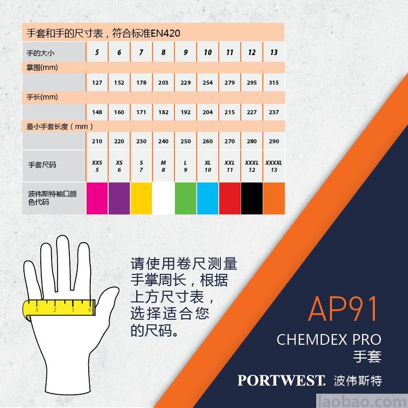 PVC磨砂重型长款防 化手套 C级防切割 耐化学腐蚀 双层浸胶
